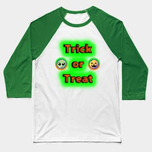 Trick or Treat Neon Retro Halloween Baseball T-Shirt